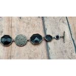 Laundry by Shelli Segal Silver Tone & Black Bead Link Bracelet Toggle Clasp Photo 7