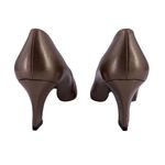 Stuart Weitzman Vintage 80's Muted Bronze Leather Mid Heel Pumps Size 8 W Photo 5