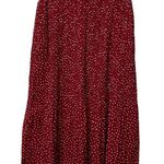 Exlura Midi Skirt High Waist Swing Pleated Red Polka Dot Women's Sz 2XL Photo 2