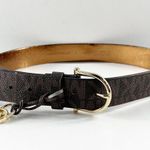 Michael Kors Michael Mickael Kors MK Monogram Gold Buckle Wide Belt Chocolate Brown Small Photo 1