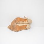 Alice + Olivia Dina Genuine Suede Almond Toe High Heels Shoes Neutral 10 Photo 3