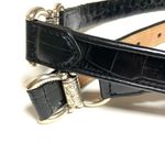 Brighton Horsebit Old Money Black Croc Print Belt Silver Western Style Photo 2