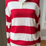 Vintage Towncraft Red and White Striped Collared Polo Sweater Size Large Photo 0