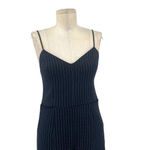 Anthropologie The Essential Jumpsuit Pinstripe Sleeveless Navy Blue Size US 0 Photo 3