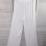 Kona Sol Pull On Beach/Coverup Pants Gauzy Crinkle Flared Hem White-Large Photo 1