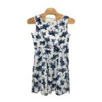 Gardenwed Floral Blue White Toile Floral Fit & Flare Dress Plus Size 3XL Cotton Photo 1