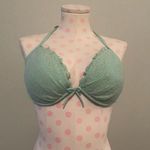 Victoria's Secret Victoria’s Secret halter bikini swim top size 36D. Light blue lace Photo 0