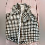 J.Jill  Top Cotton Silk Tie Front Sleeveless Blouse Moss Green Check Plaid Xs Photo 6