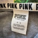 PINK - Victoria's Secret Victoria’s Secret PINK Grey Quarter Zip Tropical Themed Sweatshirt Photo 1