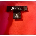 AGB DRESS Coral Sheath Dress with Tucking Detail on Bodice Size 12 Orange Photo 4