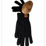 Black Thick Plush Fleece Lined Double Layer Gloves Photo 1