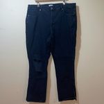 Good American Womens  Good Boy Straight Leg Denim Jeans Busted Knee Plus Size Photo 4