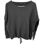 Barefoot Dreams CozyChic Ultra Lite Slouchy Pullover Sweater Tie Hem Gray Small Photo 1