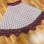 The Outfit Maroon and white three piece lengha dress choli sari Diwali Eid Indian Photo 1
