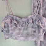 Like an angel  1X Mary Ann Gingham Check Capri Pants Set 2-Piece In Lavender Photo 1