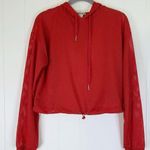 Forever 21 Red Mesh Cropped Hoodie S Photo 0