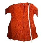 Pilcro Anthropologie harvest orange tiered tunic with metal button accents down Photo 12
