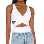 Susana Monaco NWT White Cutout Crossover Crop Top in Sugar Sz Large $128 Photo 0