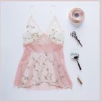 Next To Nothing LA Prairie Romance Floral Patchwork Babydoll Lingerie Slip S Pink Photo 11