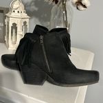 OTBT  Black Leather Ankle Boots Fringe Booties Womens 7.5 Photo 5