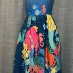 Modcloth Ladies Size XS  Retrolicious Mermaid Dress Blue Ocean Fish Seahorse Photo 0