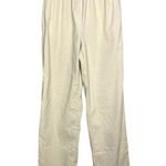 ZARA High Rise Straight Leg Cream Corduroy Elastic Waist Pants Pockets S #3370 Photo 10