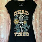Wound Up Black Dead Tired Short Sleeve Graphic Tee Photo 2