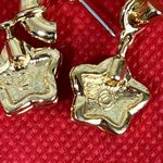 Villager  Liz Claiborne Rhinestone Stars Gold Tone Pierced Earrings Photo 2