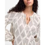 Madewell Shirred Balloon Sleeve Top Blouse Geometric Print Lighthouse XL NWT Photo 4