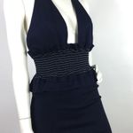 NBD  Denim Smocked Waist Halter Mini Dress Small Photo 10