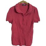 Allegra K  Crinkle Fabric Button Up Shirt Small Photo 0
