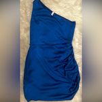 Glam  Electric Blue One-Shoulder Dress Photo 4