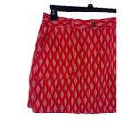 Banana Republic Orange Diamond Pattern Elastic Belted Waist Linen Cotton Skirt M Photo 2