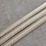 Boutique Gold Tone Sleek Triple Strand Flat Snake Bracelet Photo 1