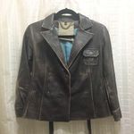 Vintage Celyn B Distressed Leather Brown Jacket Size M Photo 4