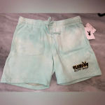 Playboy NWT by Pacsun Surf Shop Aqua Tie Dye Drawstring Shorts Comfy Logo Size M Photo 0