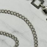 Square Geometric Chain Link Belt Silver Tone One Size (OS) ✨ Photo 9