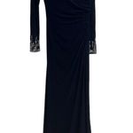 Mac Duggal NEW NWT  One Shoulder Long Sleeve Jersey Gown In Midnight Navy Photo 3