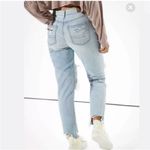 American Eagle  Mom Jean Comfort Stretch Waistband Destroyed Ripped Jean Light 0 Photo 1
