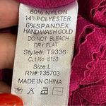 Valentine fuchsia pink backless lace crop top with wraparound sash, size L Size L Photo 15