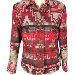 Coldwater Creek  vintage aztec wool blend multicolored collared jacket size P4 Photo 0
