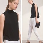 Babaton Aritzia Vince Mock Neck Tank Top Black Small Minimal Chic Clean Girl Photo 1