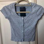 Brandy Melville Blue floral ruffle zelly top!! Photo 0