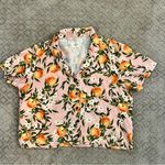 Marine layer EUC Pink Citrus Print Short Sleeve Lucy Top, Size Medium Photo 1