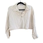 ZARA Cream Button Down Crop Top Photo 1