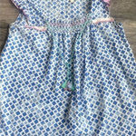 Matilda Jane Smocked Geometric Flutter Sleeve Top Size XL Cotton Summer Photo 0