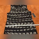 Alfani  Sheath Dress Womans Size 12 Black Floral Lace Overlay Sleeveless NWT Photo 3