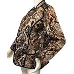 Chico's - Metallic Gold & Black Satin Quilted Open Blazer Jacket Size 3 Photo 1