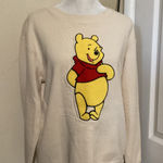 Disney  Winnie the Pooh Cream Crewneck Sweatshirt Graphic Print Pullover Top M Photo 0
