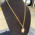Gold Chain Rope Chain 24in 4mm And Icy Hamsa Pendant Set Photo 1